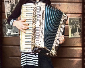 woman with accordion